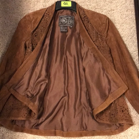 Chi by Carlos Falchi brown suede cut out - Picture 6 of 8